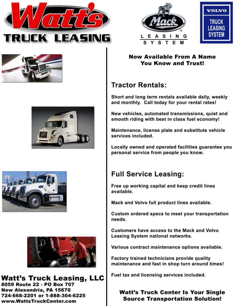 Leasing & Rentals TriCounty Truck Center Kittanning, PA Full